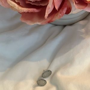 EUC silver and white drusy earrings